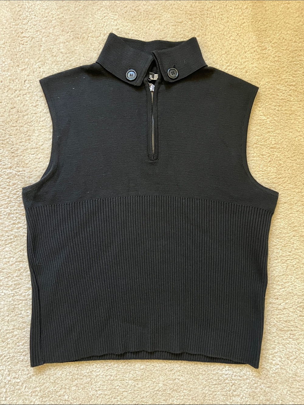 Dirk Bikkembergs Black Sleeveless Zip Mock Neck Tank